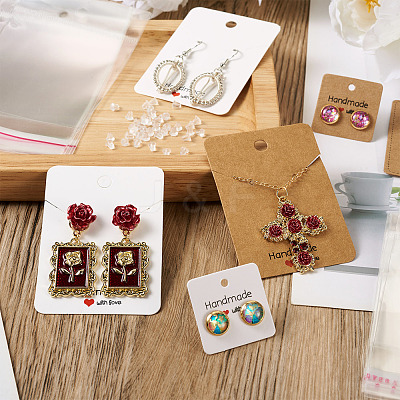 150Pcs 6 Style Paper Earring Display Cards CDIS-BT0001-01-1