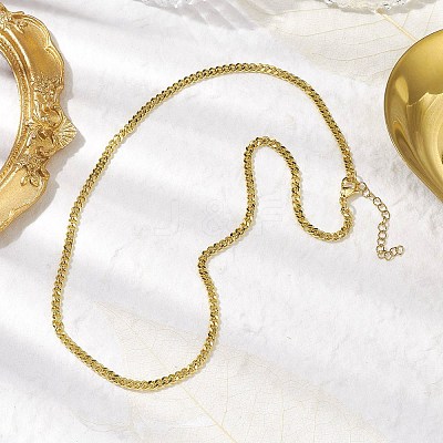Brass Curb Chain Necklaces NJEW-JN04747-1