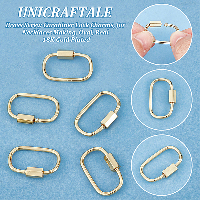 5Pcs Brass Screw Carabiner Lock Charms KK-UN0002-02-1
