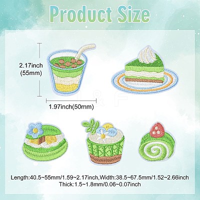 10Pcs 5 Styles Computerized Embroidery Cloth Iron On/Sew On Patches DIY-CJ0003-18-1