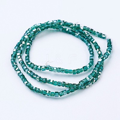 Electroplate Glass Beads Strands X-EGLA-F121-HR-A01-1