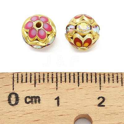 Brass Enamel Beads KK-Q080-01C-1