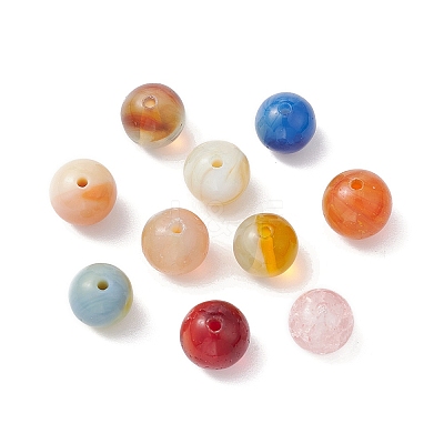 100Pcs 10 Style Glass Round Beads GLAA-FS0001-63-1