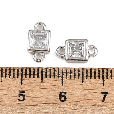 Brass Pave Clear Cubic Zirconia Connector Charms KK-A269-25P-1