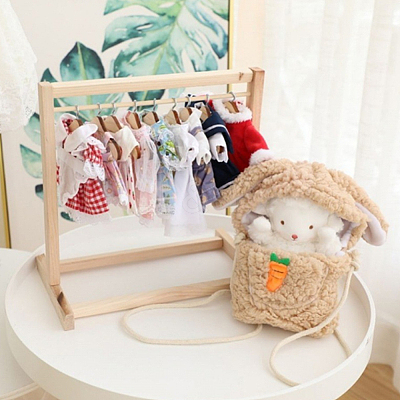12Pcs Wood Doll Clothes Hangers AJEW-GO0001-22A-1