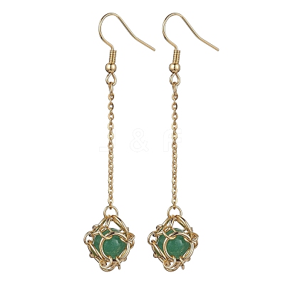 Natural Mixed Gemstone Dangle Earrings EJEW-JE05660-01-1