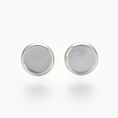 Non-Tarnish Eco-Friendly 316 Surgical Stainless Steel Stud Earring Settings X-STAS-F181-01P-8mm-1