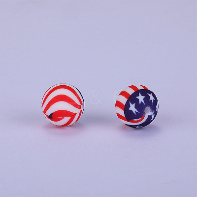 Printed Round Silicone Focal Beads LS-SI-JX0056A-84-1