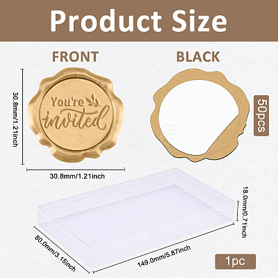 50Pcs Adhesive Wax Seal Stickers DIY-CA0006-16A-1