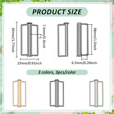 9Pcs 3 Colors Alloy Buckles for Swimwear FIND-BC0014-48A-1