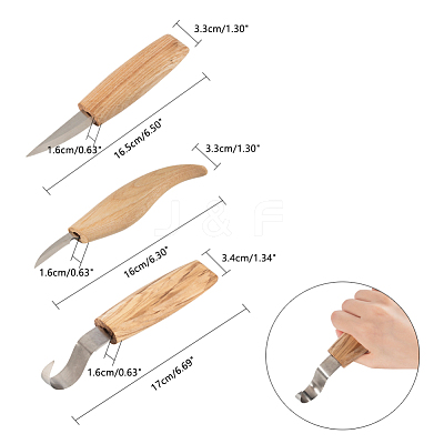 Stainless Steel Woodcarving Cutter TOOL-WH0118-20-1