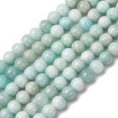 Natural Amazonite Beads Strands G-K068-03-6mmA-1