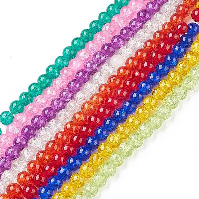Crackle Glass Beads Strands CCG-Q001-10mm-M-1