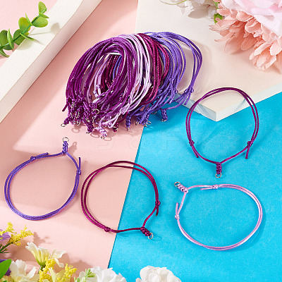 40Pcs 4 Colors Adjustable Nylon Cord Bracelets Making BJEW-TA00673-1