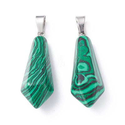 Synthetic Malachite Pointed Pendants G-I314-02P-12-1