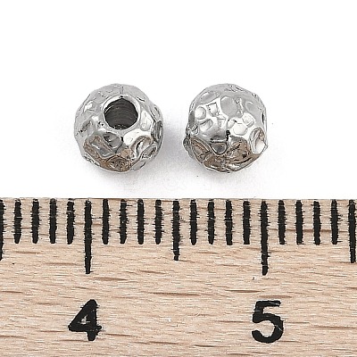 Anti-Tarnish Textured 316 Surgical Stainless Steel Beads STAS-M106-01D-P-1