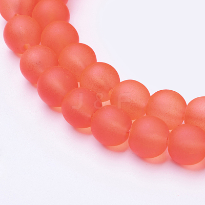 Baking Paint Transparent Glass Bead Strands GLAA-S031-8mm-27-1