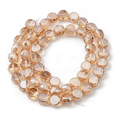 Electroplate Glass Beads Strands EGLA-L045-G-PL01-1