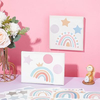 4 Sheet 4 Styles Waterproof Vinyl Wall Stickers DIY-WH0308-214-1
