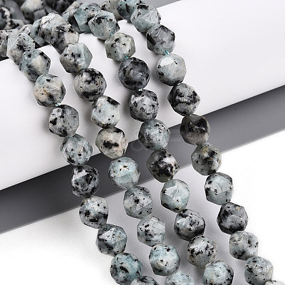 Dyed Natural Sesame Jasper Beads Strands G-T139-8mm-47J-1