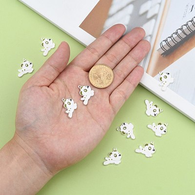 Alloy Enamel Puppy Charms EA514Y-1-1