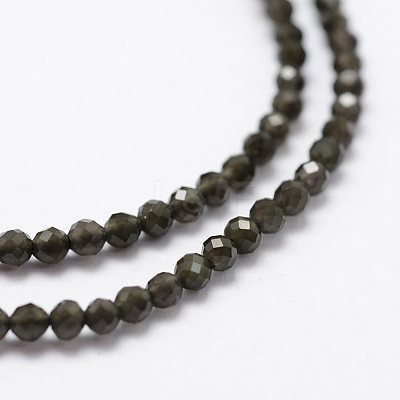 Natural Obsidian Beads Strands X-G-K185-15-1