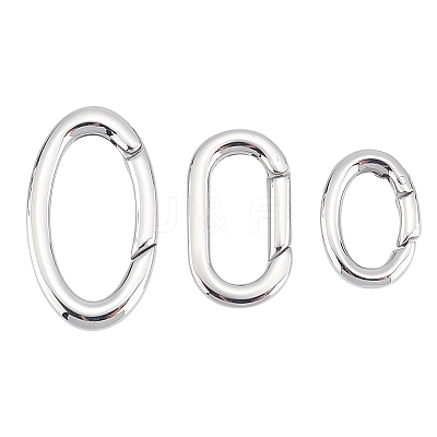 3Pcs 3 Styles 304 Stainless Steel Spring Gate Rings STAS-UN0040-93-1