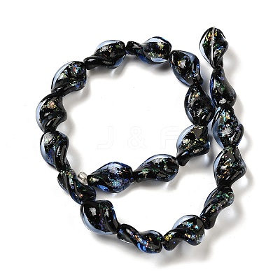 Handmade Dichroic Foil Glass Beads Strands DICH-U001-08A-1