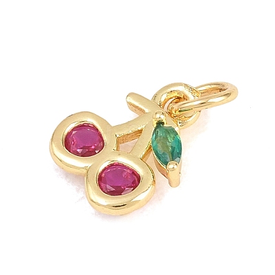 Brass Micro Pave Cubic Zirconia Charms KK-H273-49G-02-1