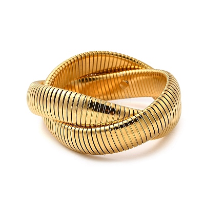 304 Stainless Steel Stretch Bracelets BJEW-A031-01D-G-1