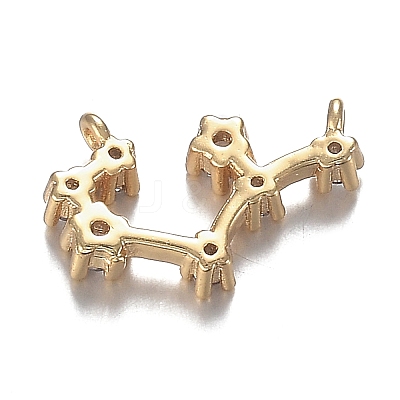 Brass Micro Clear Cubic Zirconia Pendants ZIRC-F120-019G-1