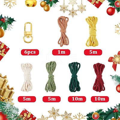 DIY Handmade Woven Cotton Christmas Tree Keychain Making Kits DIY-SC0028-13B-1