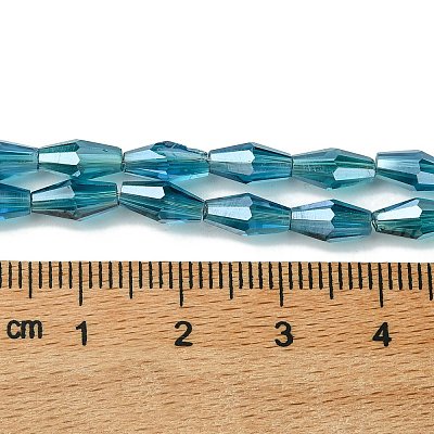 Transparent Electroplate Glass Beads Strands GLAA-K064-05A-PL02-1