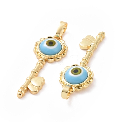 Handmade Evil Eye Lampwork Pendants ZIRC-F136-05G-06-1