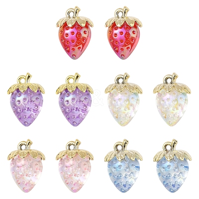10Pcs 5 Styles Transparent Acrylic Pendants MACR-FS0002-09-1