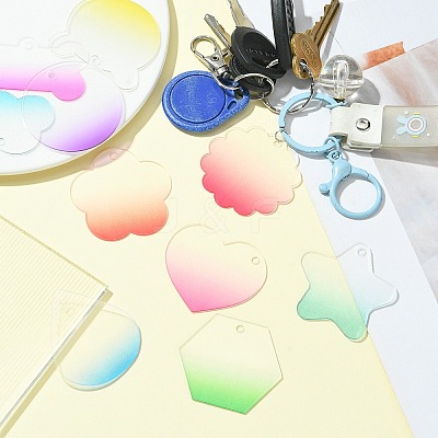 Transparent Gradual Change Acrylic Pendants OACR-CJC0010-01-1