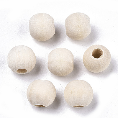 Natural Unfinished Wood Beads LS-X-WOOD-Q038-10mm-1