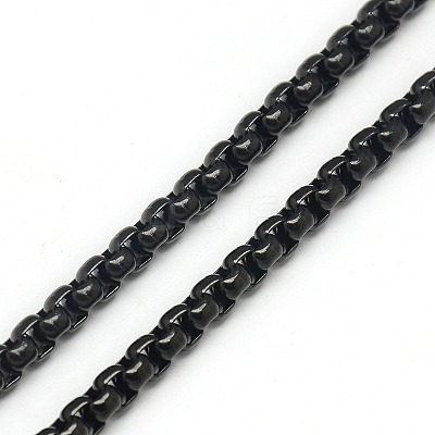 Trendy Men's 201 Stainless Steel Box Chain Necklaces X-NJEW-L043B-46B-1