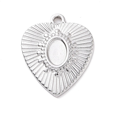 304 Stainless Steel Pendant Cabochon Settings STAS-G287-11-1