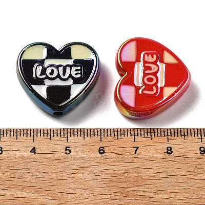 UV Plating Opaque Acrylic Beads PACR-Q005-04-1