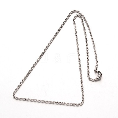 304 Stainless Steel Rope Chain Necklaces NJEW-M124-09-1