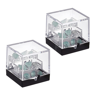 3-Tier Transparent Acrylic Display Case Mineral Crystal Boxes CON-WH0112-009A-1