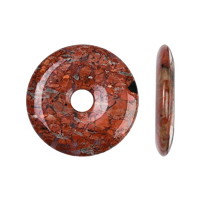 Natural Brecciated Jasper Pendants G-C220-F02-40mm-1