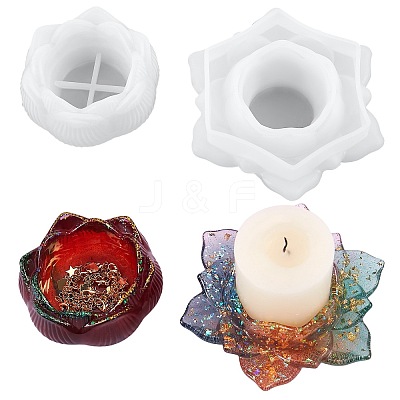 2Pcs 2 Styles Candle Holder Silicone Molds DIY-SZ0003-17-1