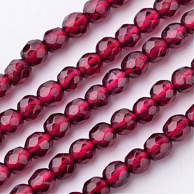 Natural Garnet Bead Strands G-K145-F-3mm-A-1