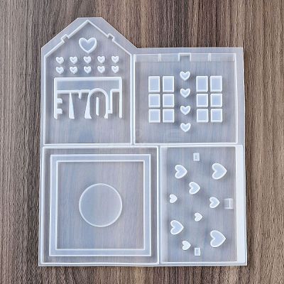 Patchwork House Christmas DIY Pendant Decoration Silicone Molds DIY-M057-01C-1