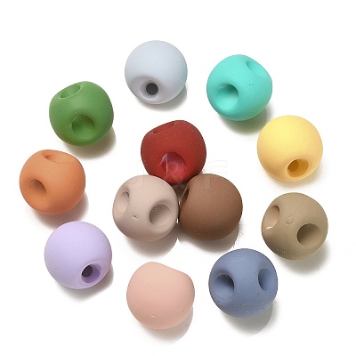 Rubberized Acrylic Beads OACR-G012-05-1