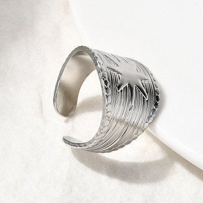 304 Stainless Steel Open Cuff Rings RJEW-H261-09P-1