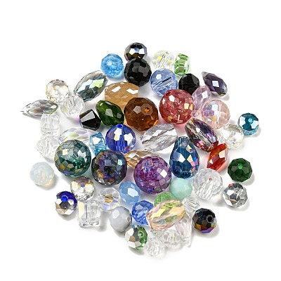 Transparent Faceted Glass Beads GLAA-XCP0001-25-1
