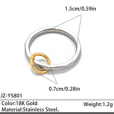 Two Tone 304 Stainless Steel Finger Rings WG54557-03-1